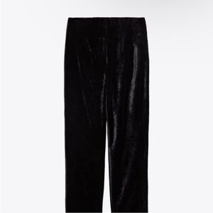 Zara Black Corduroy Full-Length Pants